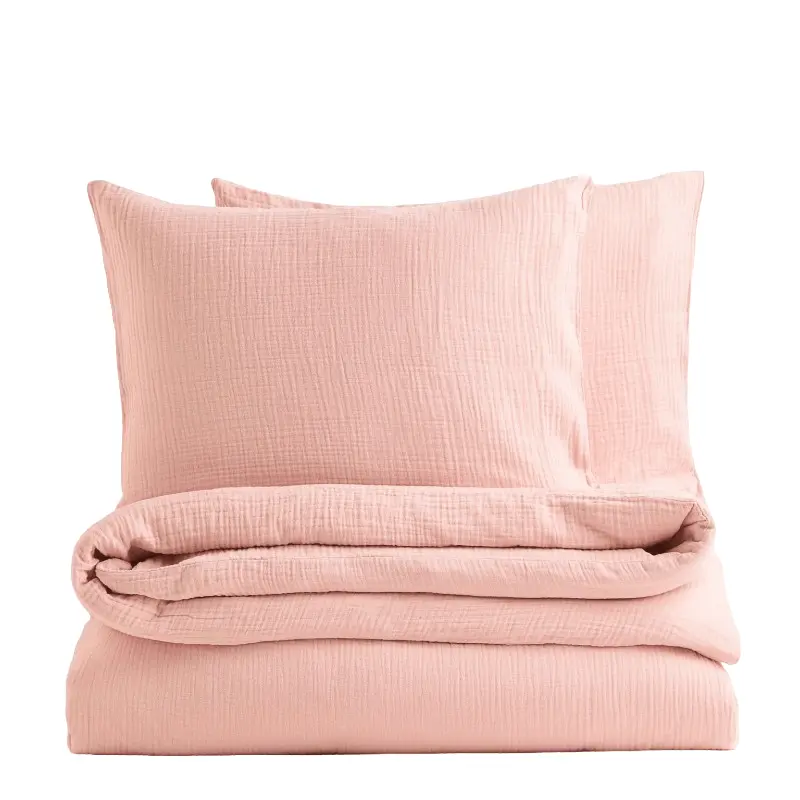

Комплект двуспального постельного белья H&M Home, пудрово-розовый