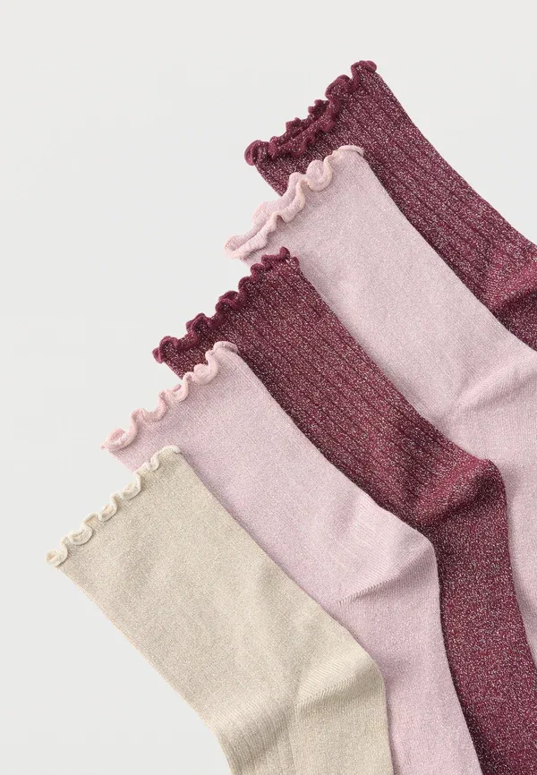 Носки 5 пар, вязаные, Nkfrosie Name It, Keepsake Lilac/Burgundy/Cement, сиреневый/бордовый/мятный — фото 2