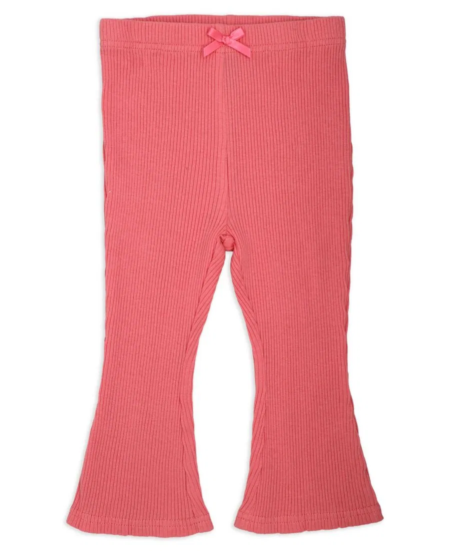Комплект из боди, штанов и повязки на голову с кружевной отделкой Baby Mode, Coral Pink — фото 3