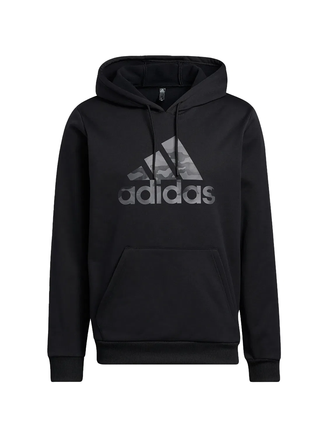 Худи с камуфляжным принтом Adidas, черный