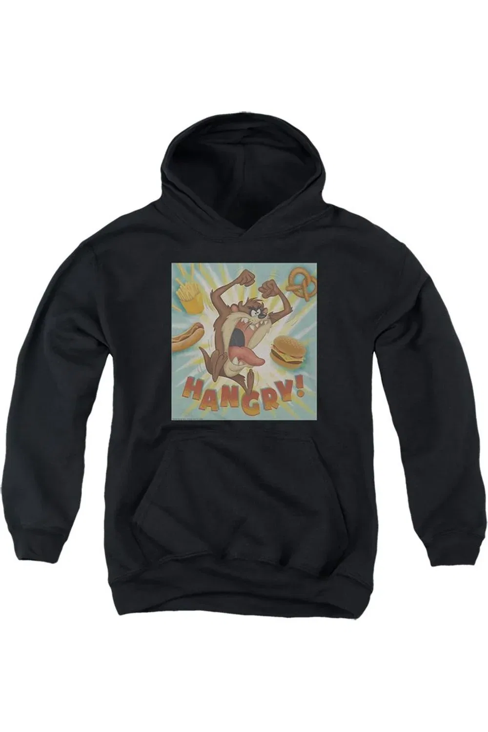 Детское худи с капюшоном Looney Tunes Taz Hangry Gildan, черный