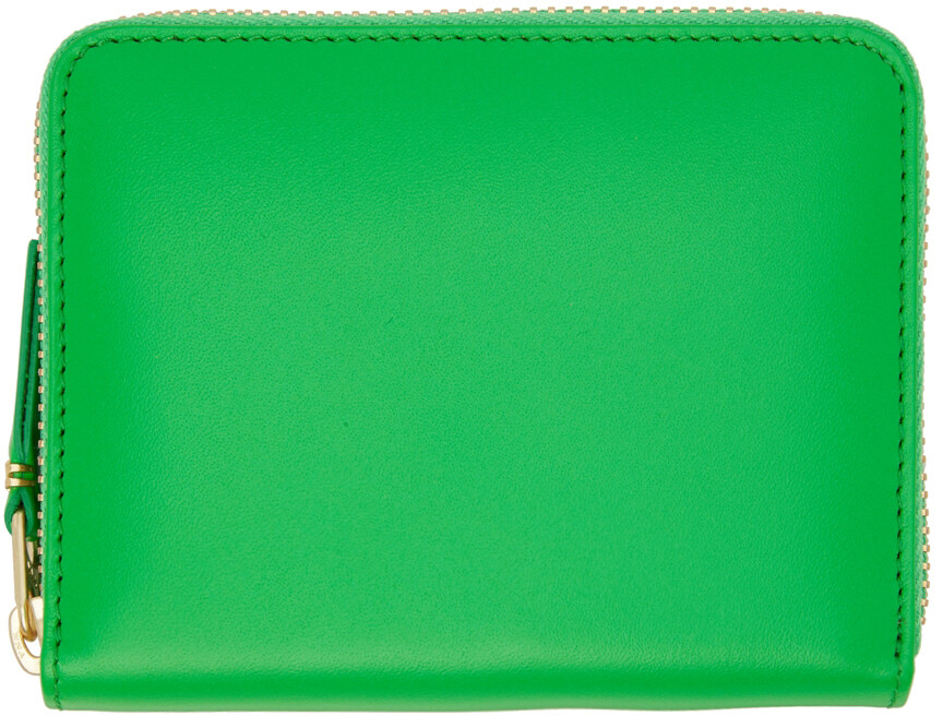 

Зеленый кожаный футляр для карт на молнии Multicard Comme des Garçons Wallets
