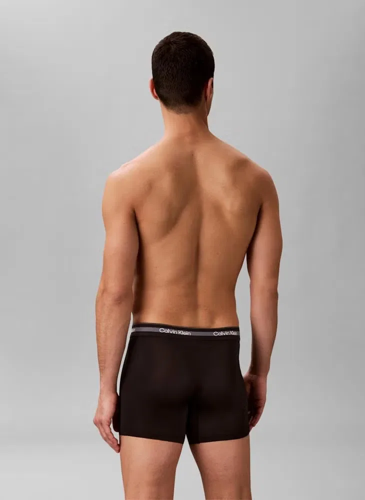 Боксеры-брифы дышащие, комплект из 3 штук, Icon Active Mesh, Calvin Klein, черный — фото 3