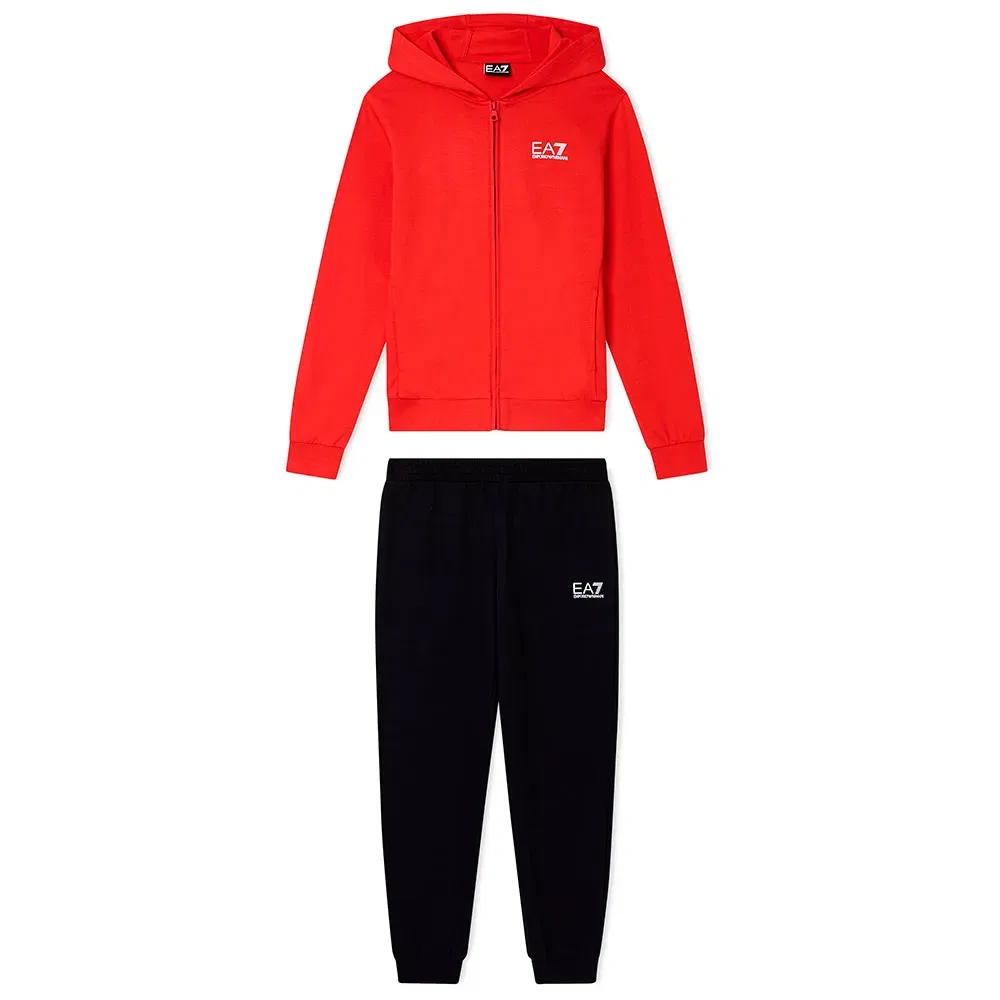 Детский спортивный костюм для мальчиков с капюшоном EA7 EMPORIO ARMANI, Black