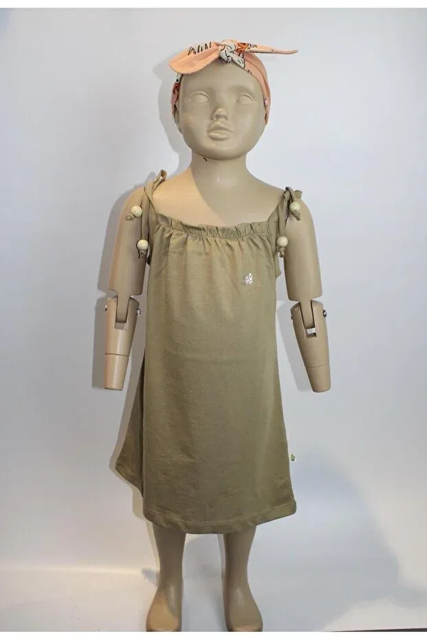 Детское платье для девочек хлопковое Organic Girl Child Milk & Muffin, Beige — фото 4