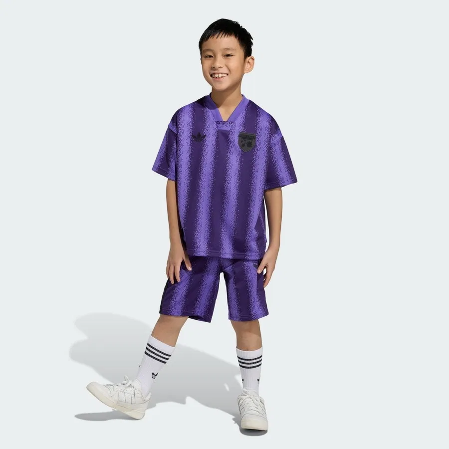 Комплект из футболки и шорт с принтом Minecraft Oversized Short Tee Set adidas, Фиолетовый