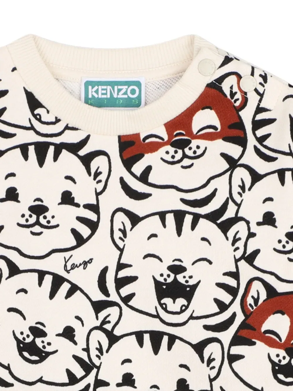 Платье с анималистичным принтом Kenzo Kids, бежевый — фото 4