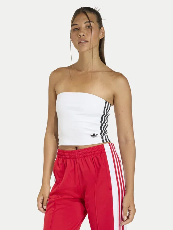 Топ slim fit 3-Stripes Adidas, белый