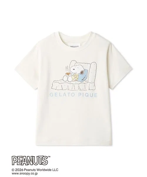 Детская футболка с длинным рукавомSnoopy Pizza gelato pique, Cream