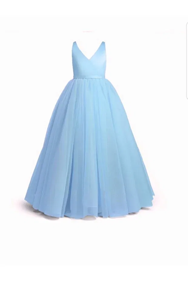Детское платье для девочек с запахом Nsmlife, Babe Blue — фото 3