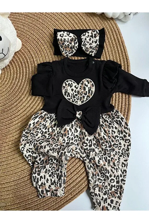 Детский комбинезон для девочек с длинным рукавом Natürel Bebe Giyim, Black