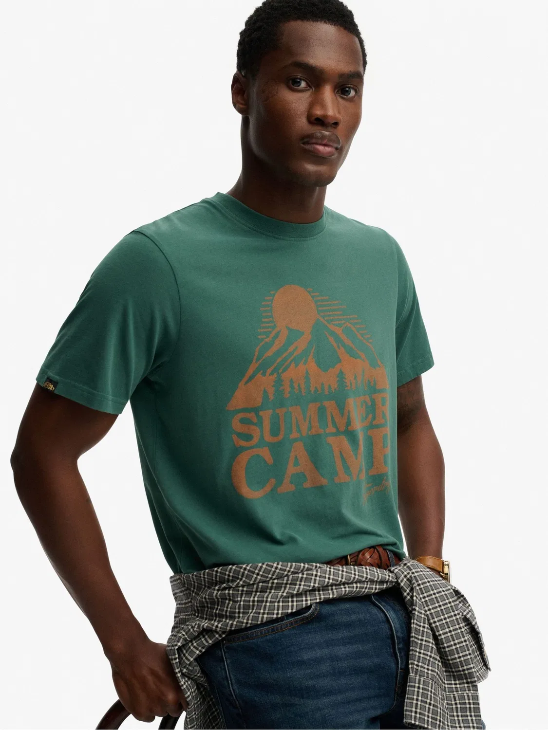 Футболка Relaxed Fit, модель Retro Outdoor Superdry, зеленый — фото 2