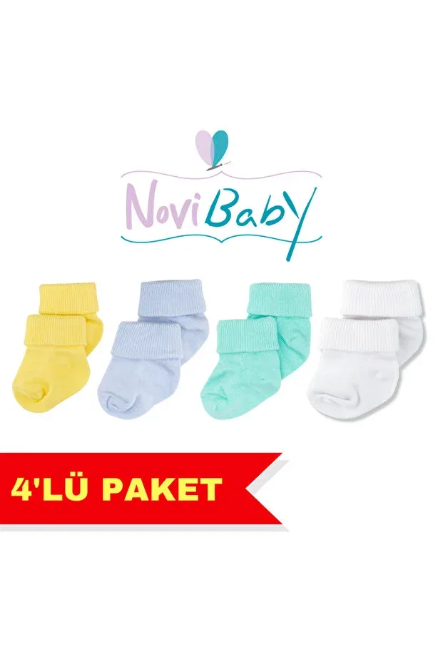 Детские носки для новорожденных хлопковые 4 шт Novibaby, Pr4