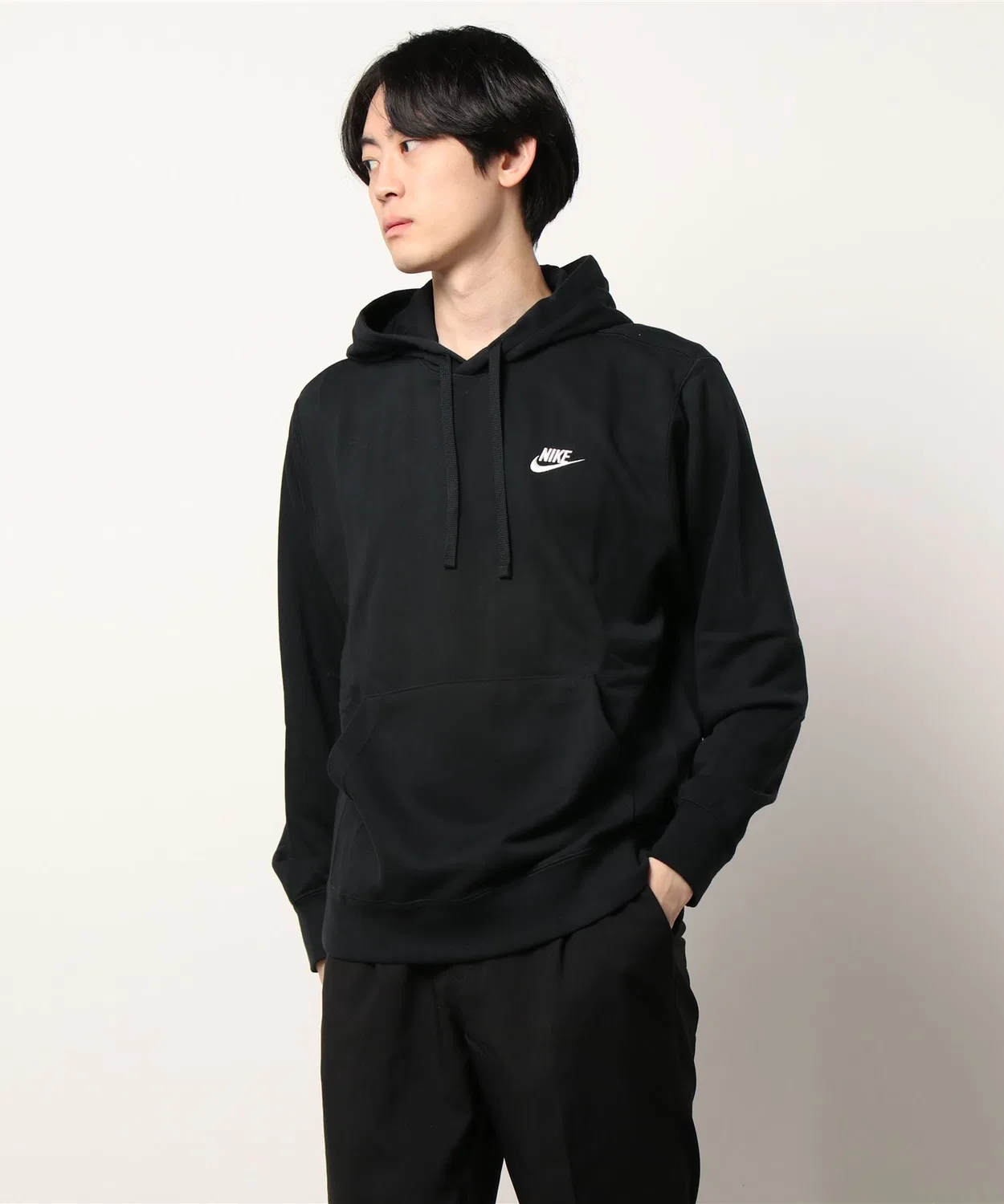 Мужской худи с длинным рукавомNIKE Club Pullover, Black