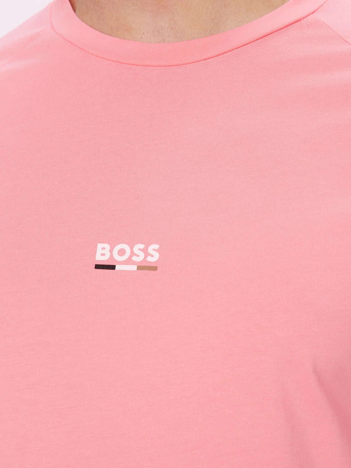 Мужская футболка приталенного кроя Boss, светло-розовый — фото 4