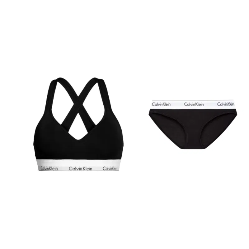 Женский комплект нижнего белья в минималистичном стиле Calvin Klein, Space Black
