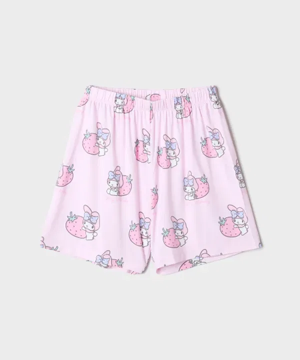 Пижама с принтом Sanrio Characters, 3/4 рукава, модал, Spao Kids, светло-розовый — фото 3