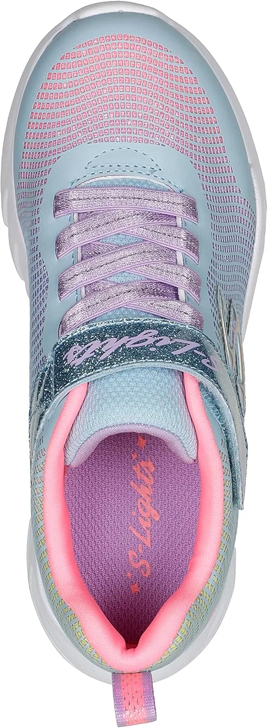 Детские кроссовки для девочек Flicker Flash Skechers, Light Blue/Multi — фото 4