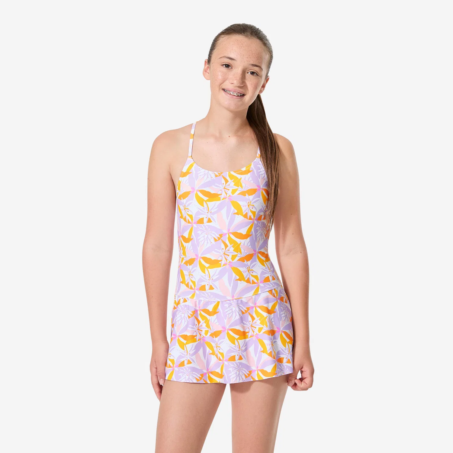 Детский купальник с юбкой Jow Decathlon, Violett