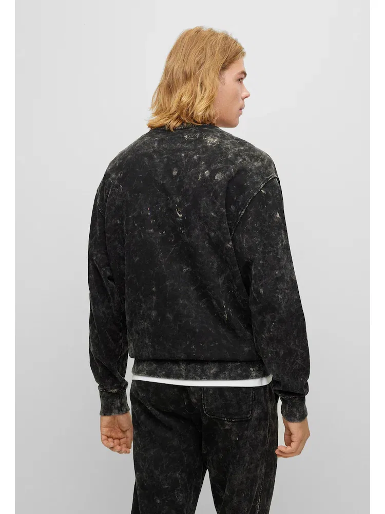 Футболка с длинным рукавом Snow Washing Knitshirt BOSS, Black — фото 3