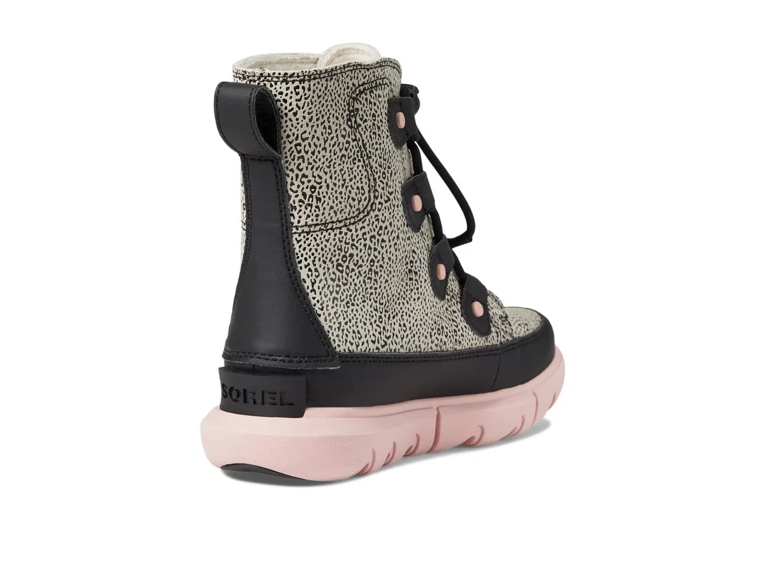 Детские зимние ботинки на шнуровке Sorel Explorer, черный — фото 4