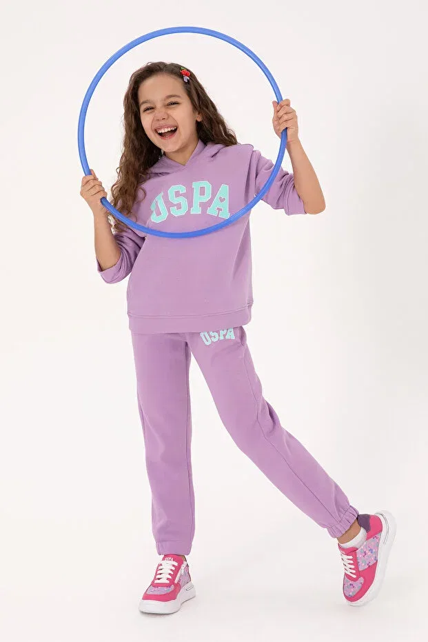 Детские спортивные штаны для девочек с принтом U.S. Polo Assn., Lilac