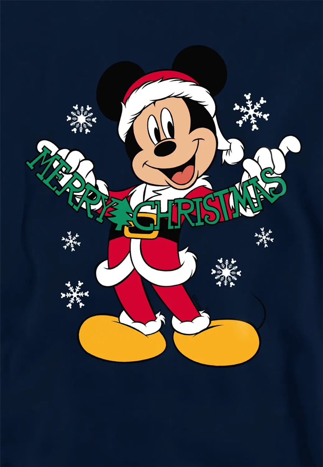 Детский худи с принтом Mickey Mouse Merry Christmas, Disney, Navy — фото 2