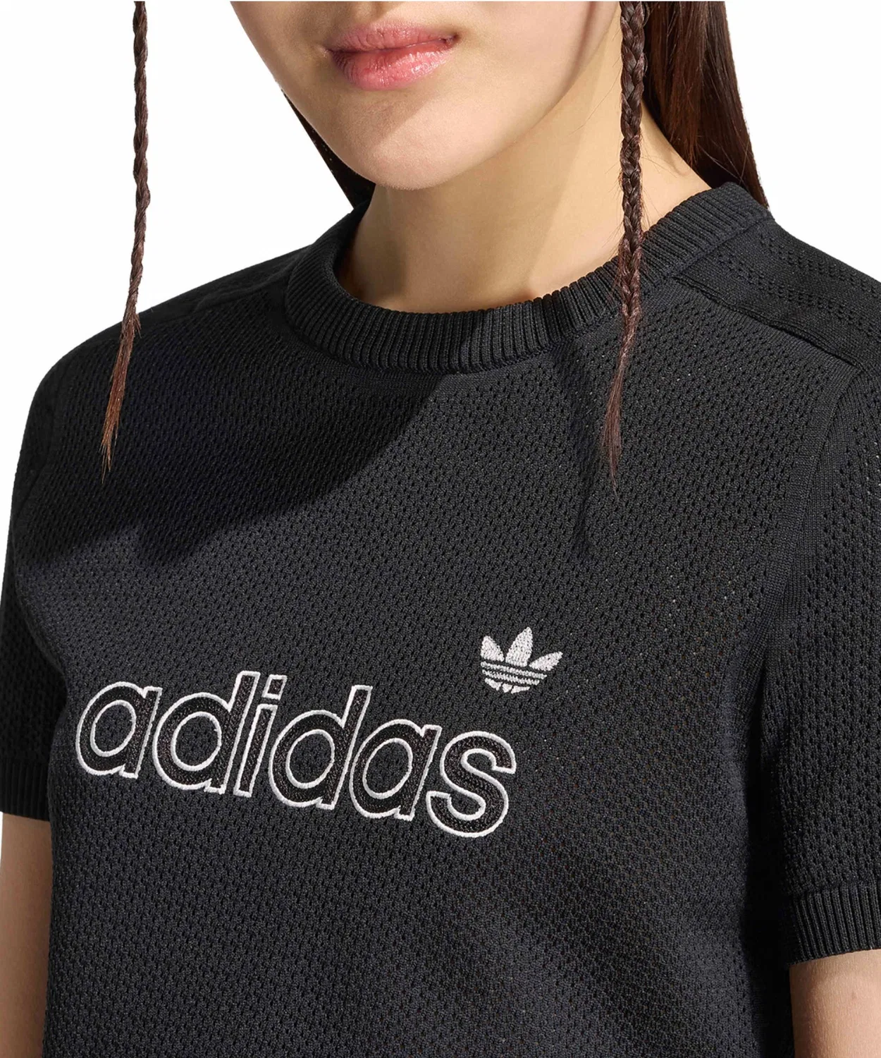 Женская футболка с коротким рукавом Adidas MESH CALI TEE, Black — фото 3