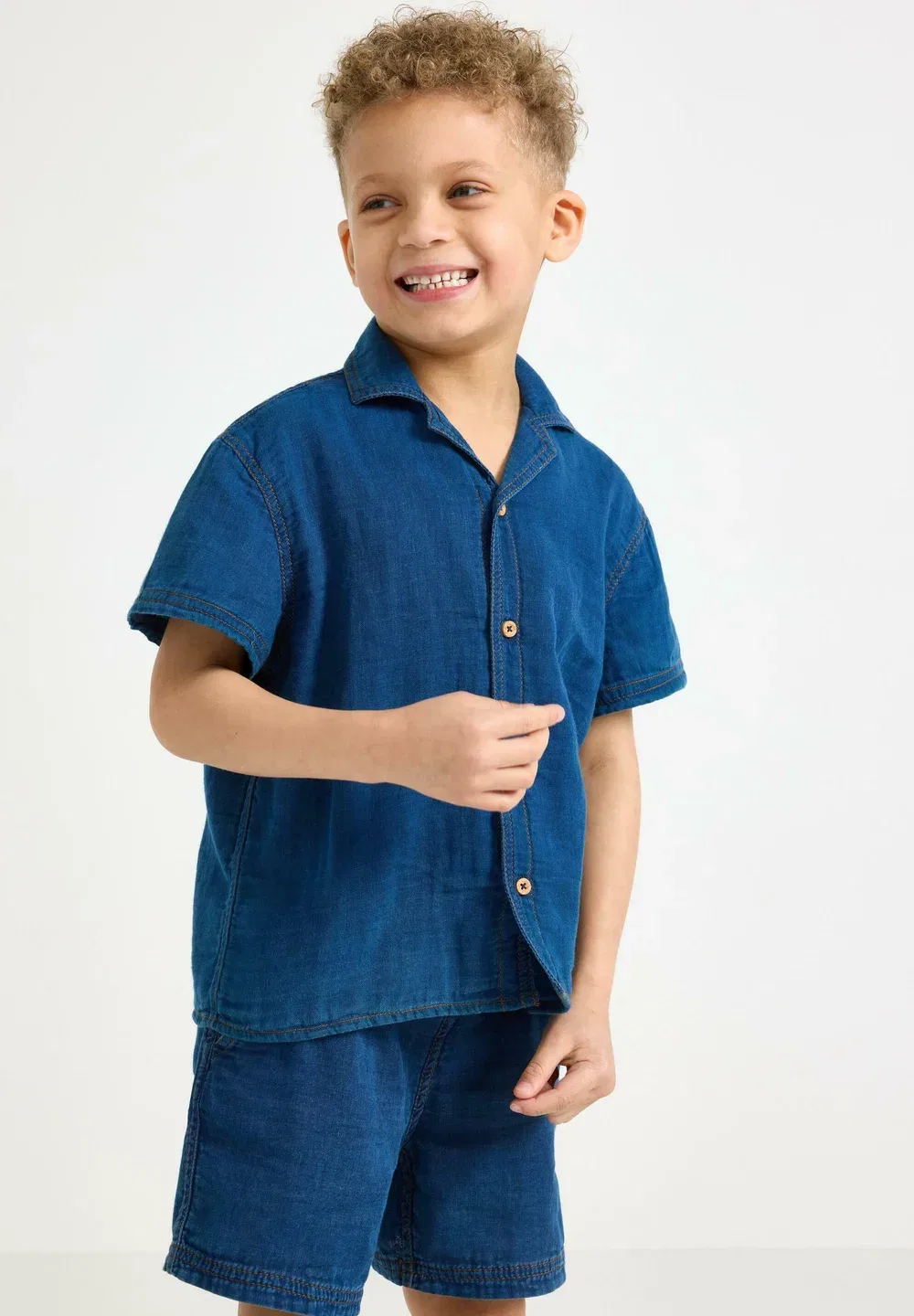 Рубашка Lindex, Medium Denim — фото 2
