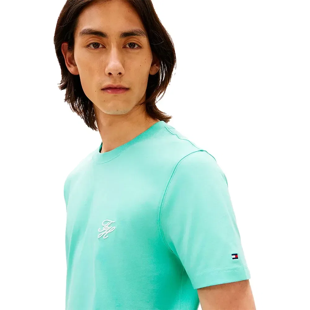 Футболка с коротким рукавом Script Monogram Tommy Hilfiger, зеленый — фото 4