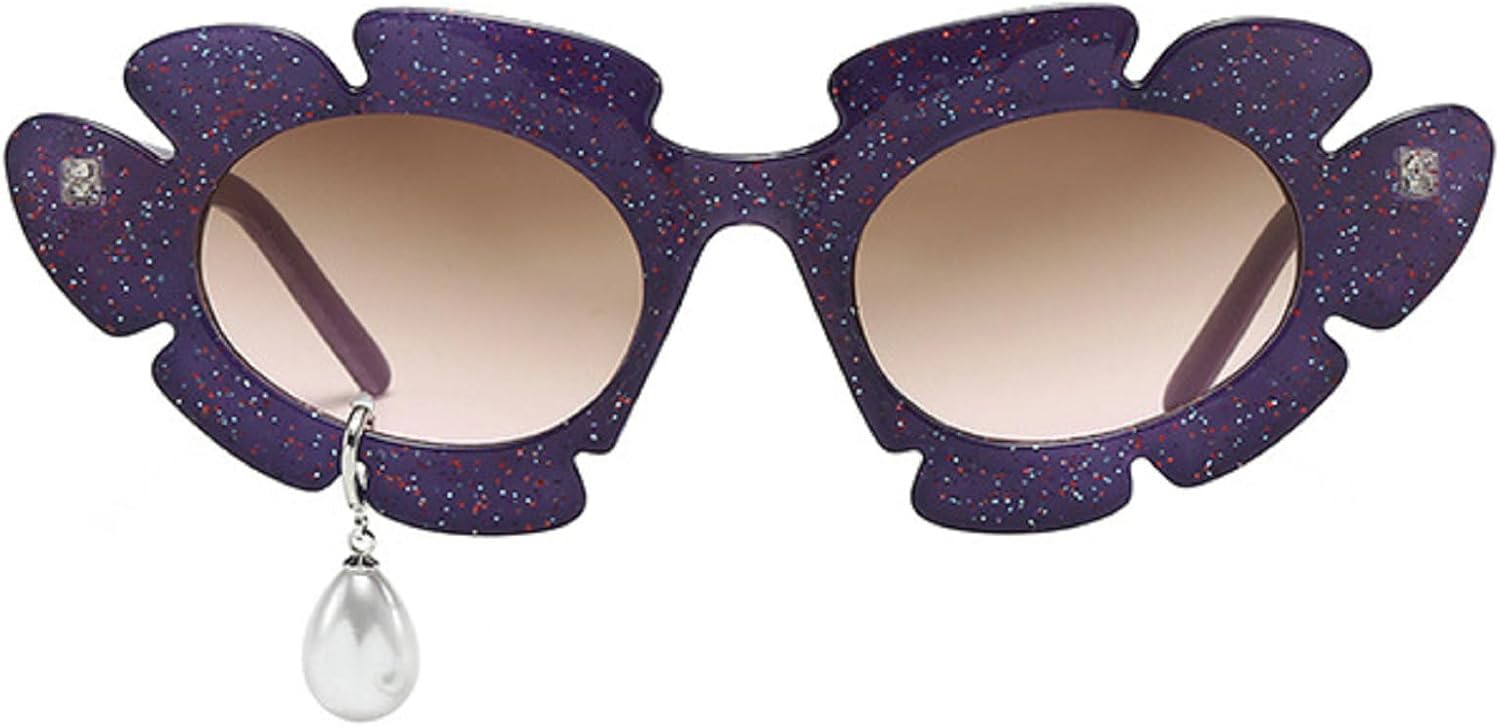 

Стильные жемчужные блестящие трендовые солнцезащитные очки для женщин, модные очки-«кошачий глаз» с градиентным переходом цвета, для активного отдыха на природе mincl, Purple