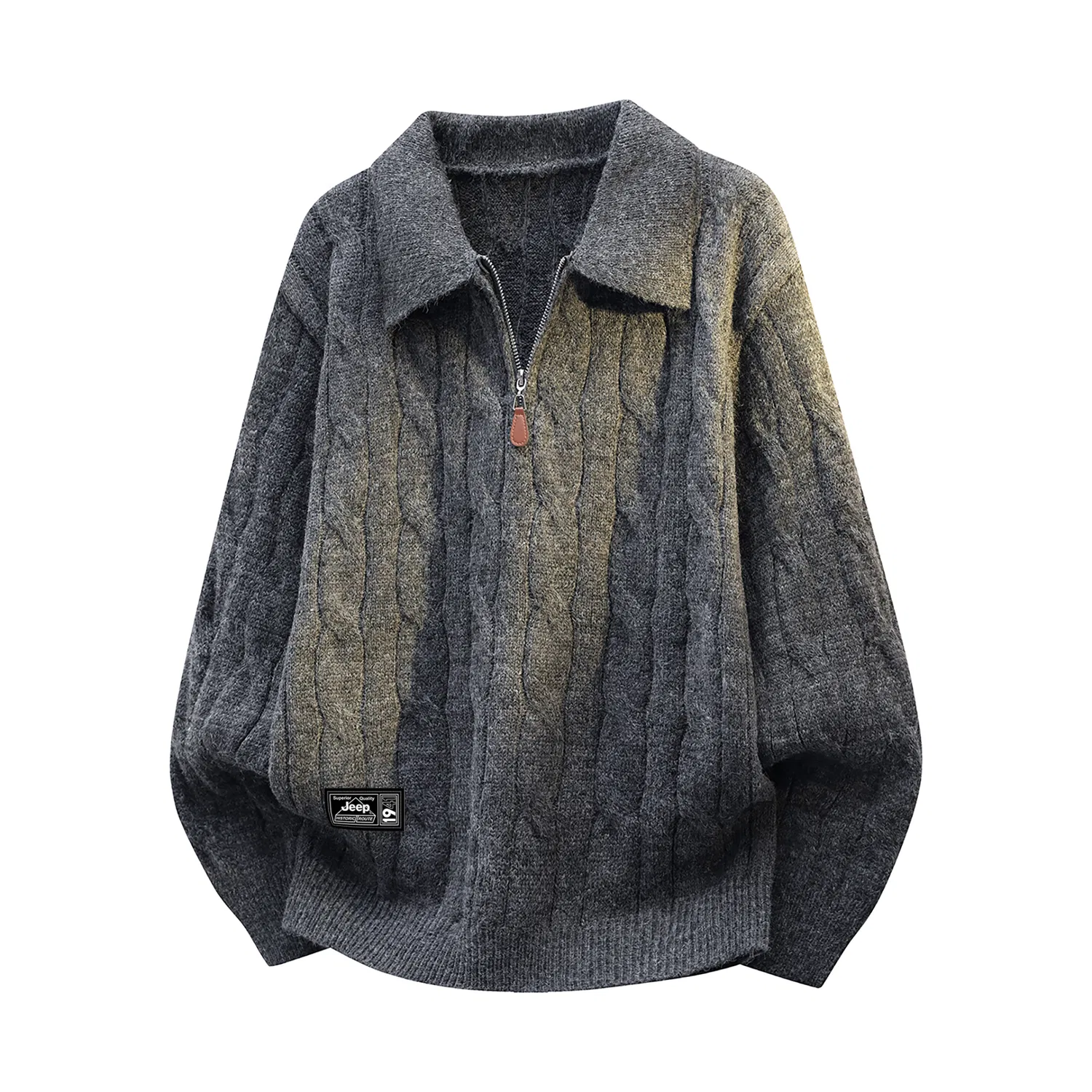 Детский свитер с лацканом, прямой крой, Jeep, Dark Gray