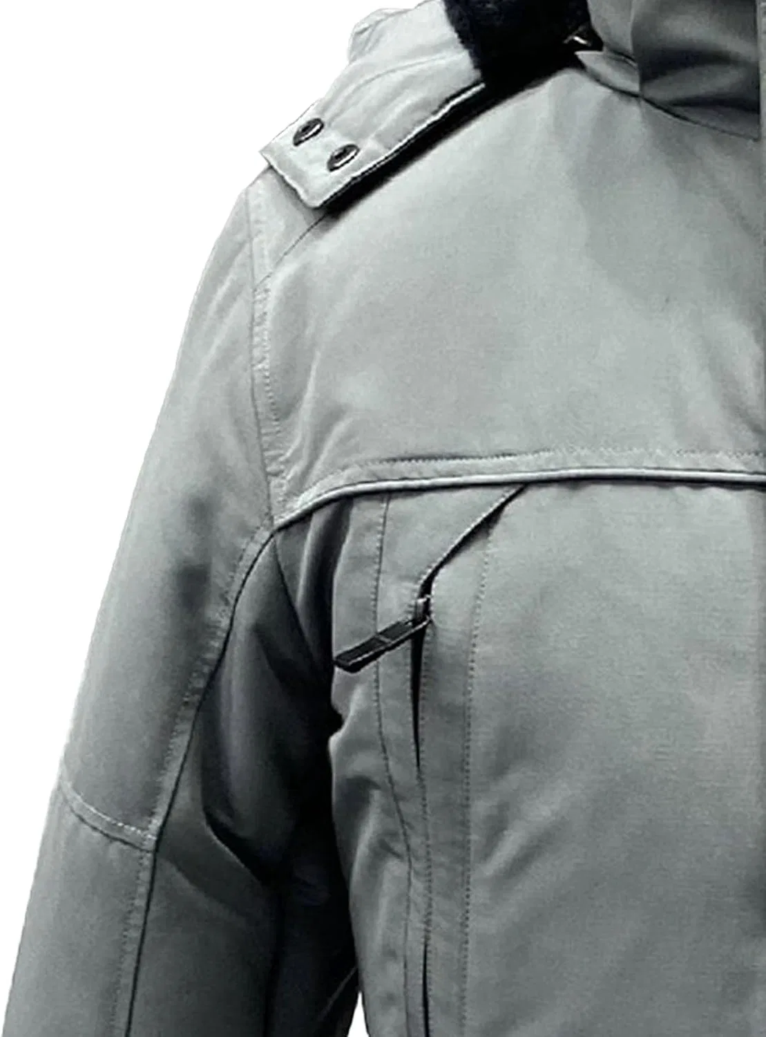 Мужское пальто из шерстяной смеси, Water-Resistant Parka Jacket, серый — фото 2