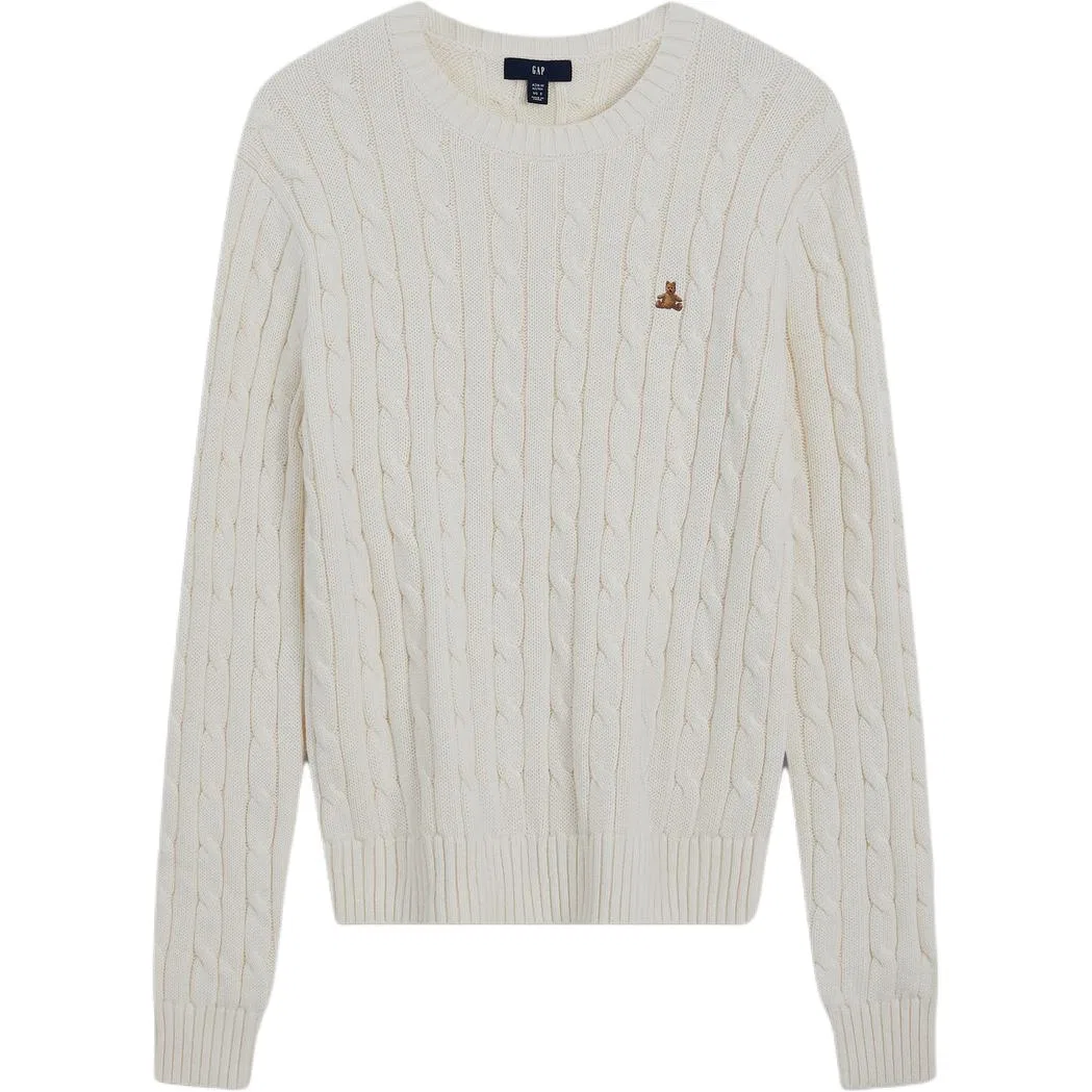 Женский свитер с круглым вырезом Ivory White GAP