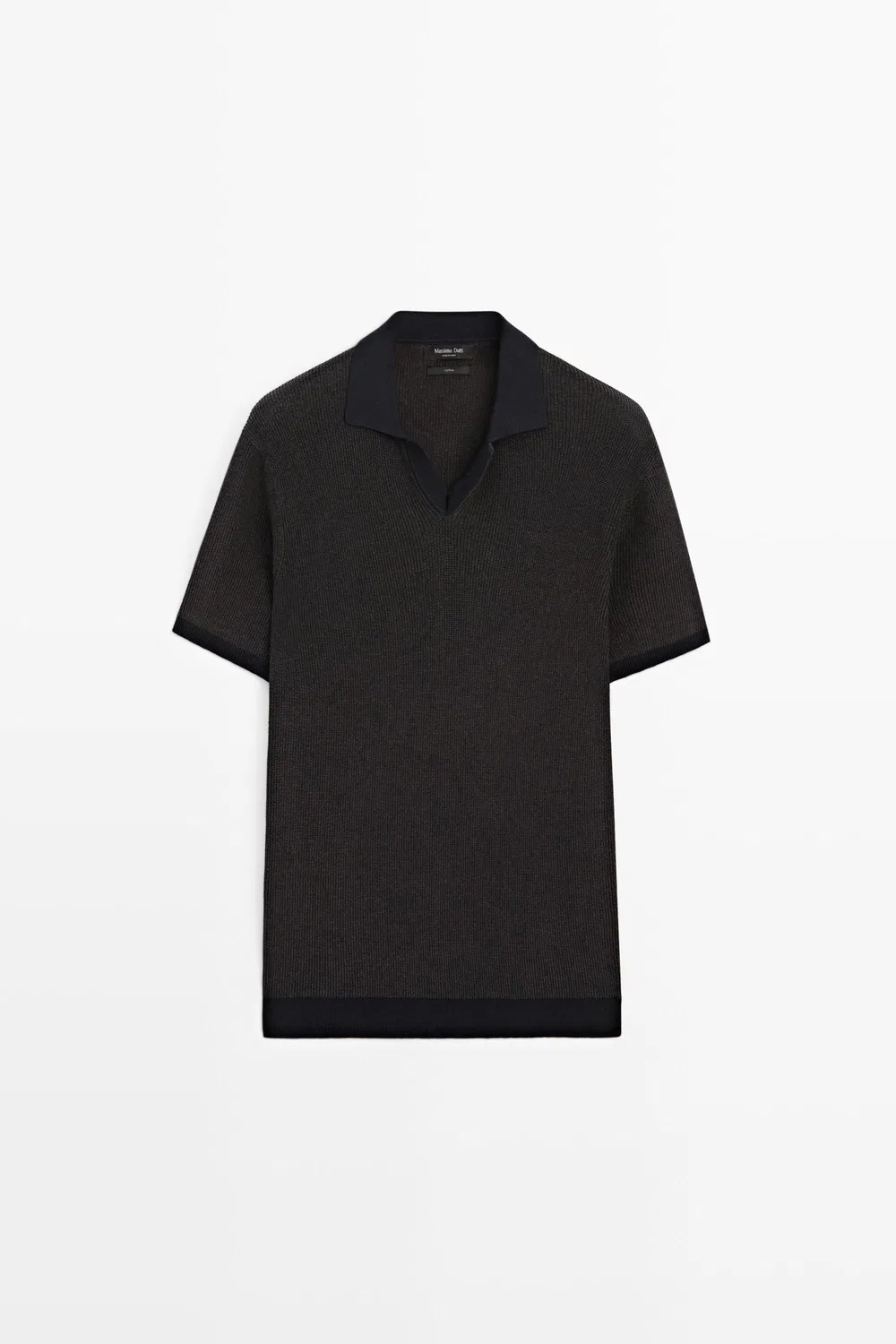 Поло-свитер Massimo Dutti 100% Cotton Knit, темно-синий — фото 2
