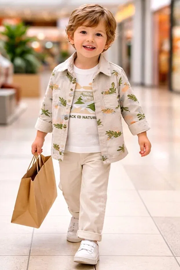 Детская рубашка для мальчиков с длинным рукавом Summer breeze Lokukids, White — фото 4