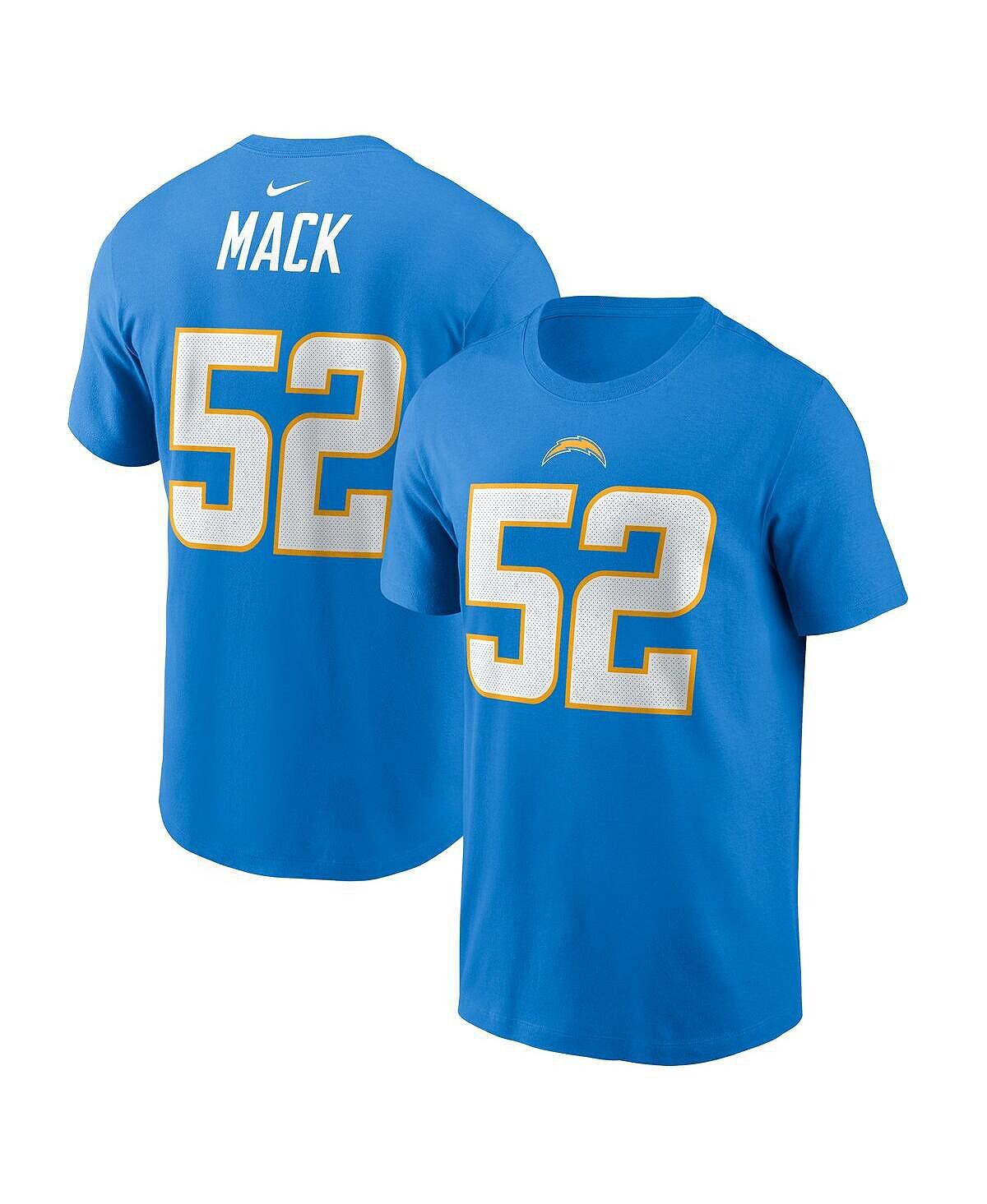 

Мужская футболка khalil mack powder blue los angeles chargers с именем и номером игрока Nike, синий