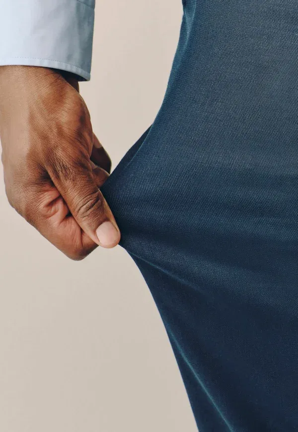 Брюки льняные Suit trousers Next, темно-синий — фото 4