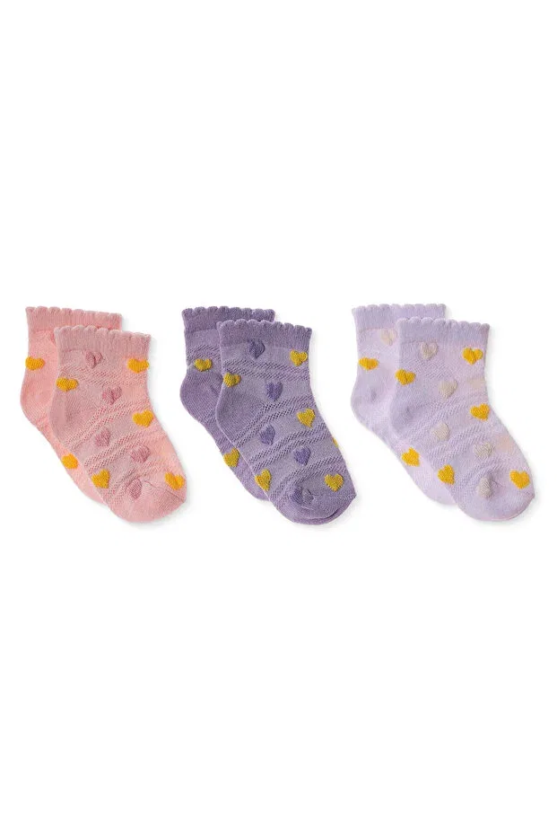 Детские носки для девочек с принтом цветы Ebebek Hello Baby, Purple