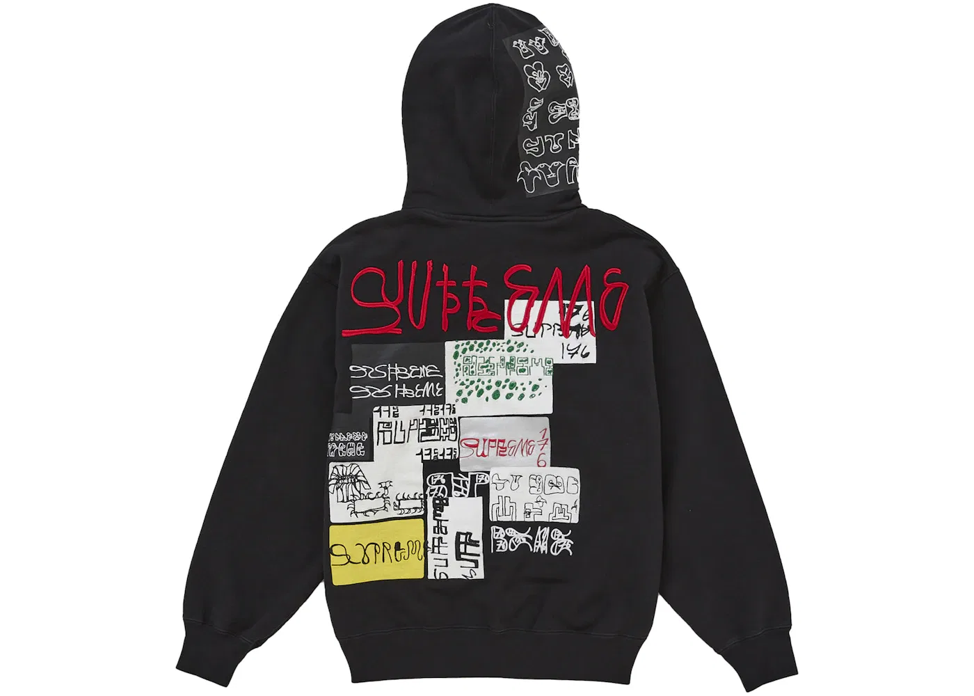 Мужская худи на молнии с принтом 176 Supreme, Black — фото 3