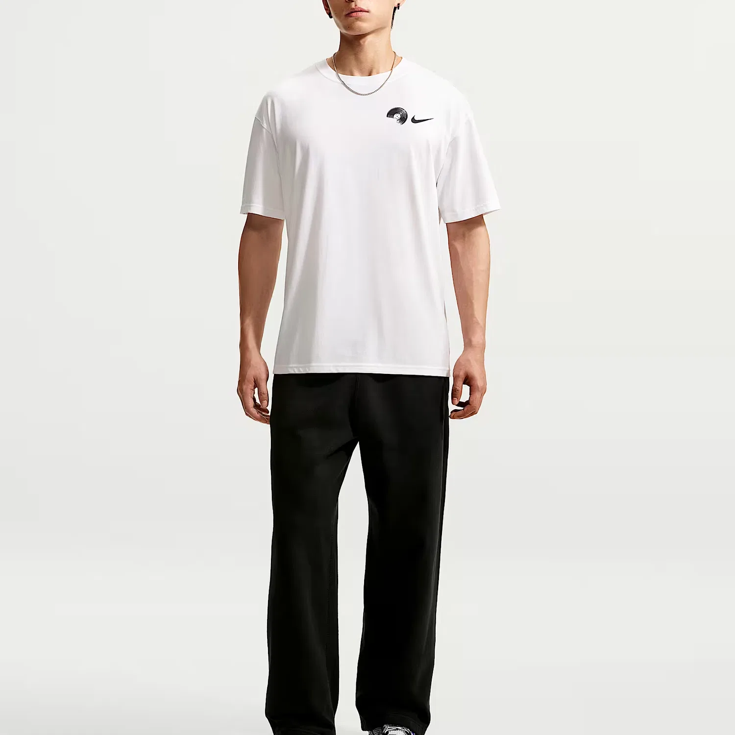 Мужская футболка с круглым вырезом, хлопковая, Nike, White — фото 3