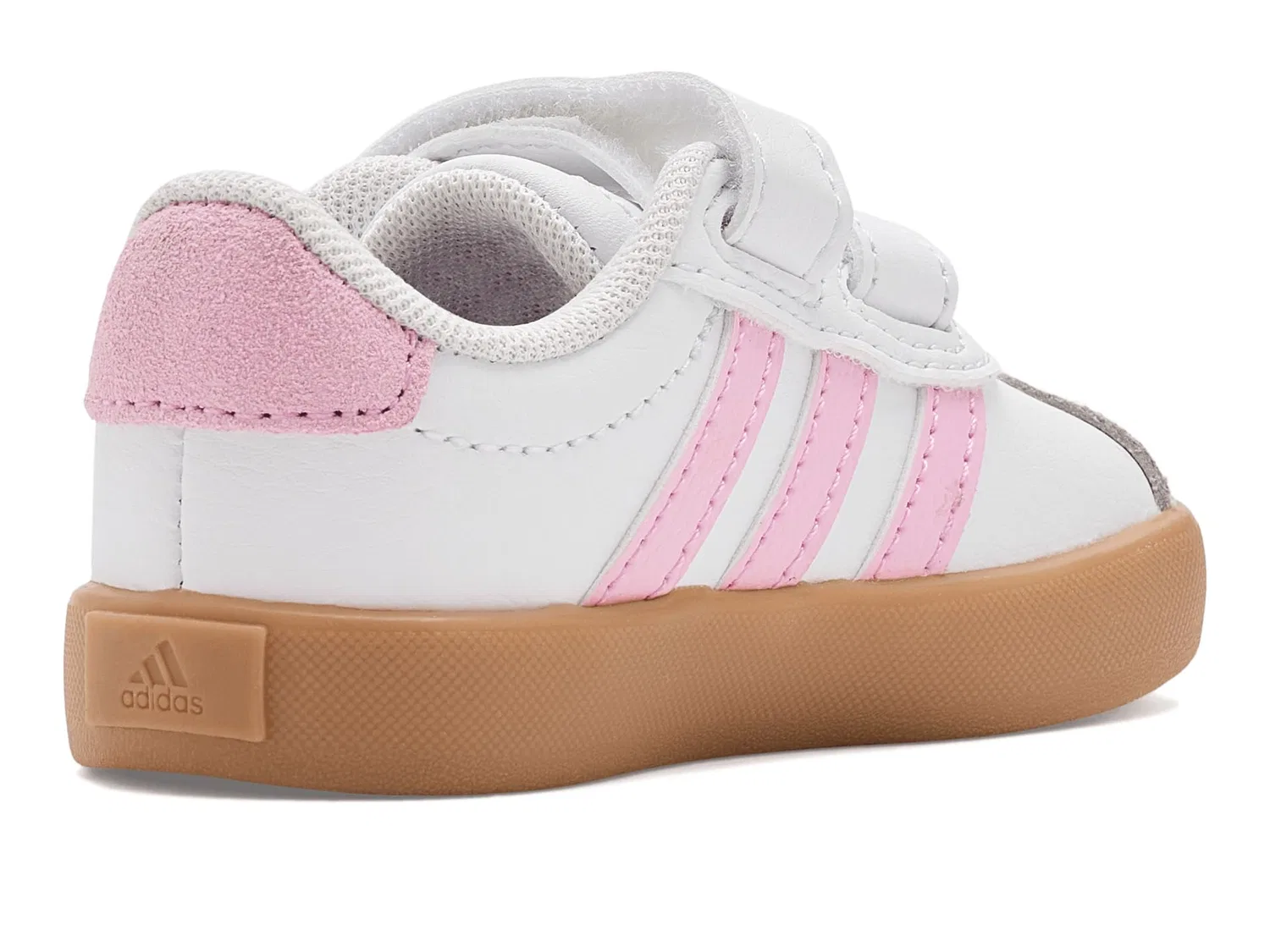 Кроссовки VL Court 3.0 Hook & Loop (для младенцев и малышей) Adidas Kids, White/Clear Pink/Gum — фото 4