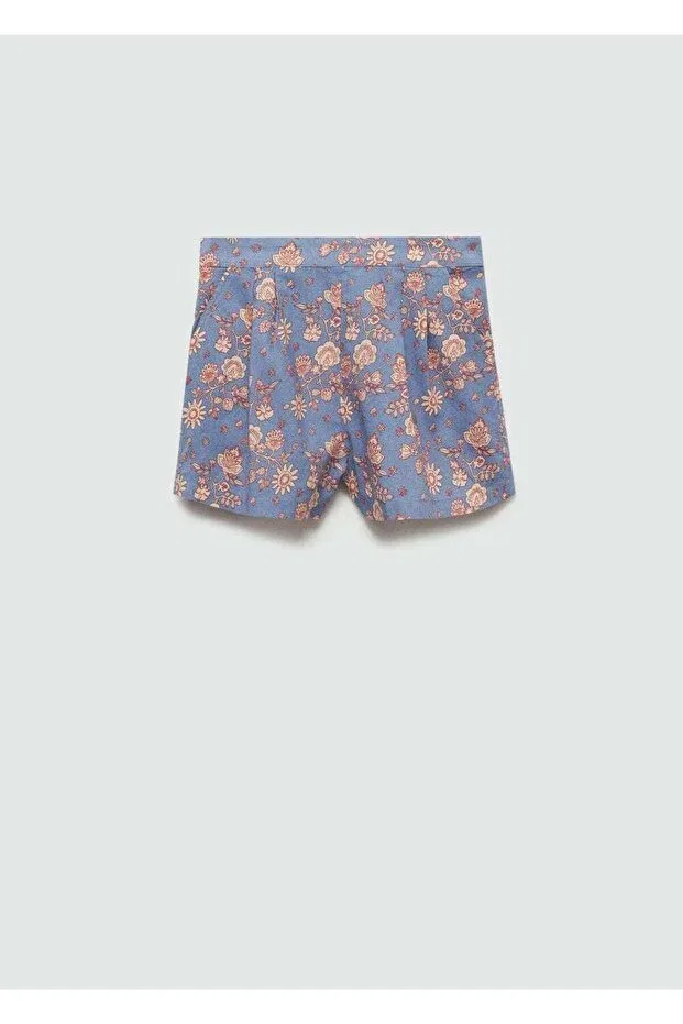 Детские шорты для девочек с принтом Mango Kids, Blue