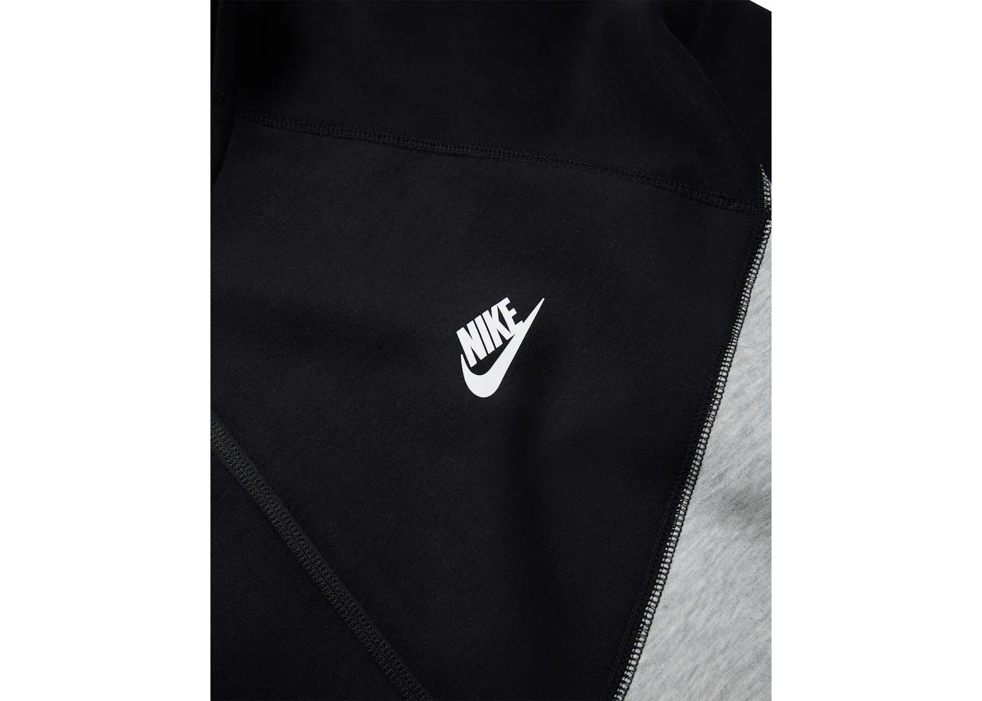 Мужская худи Nike Tech Fleece Windrunner Full-Zip Hoodie, Dark Grey Heather/Black/White — фото 2