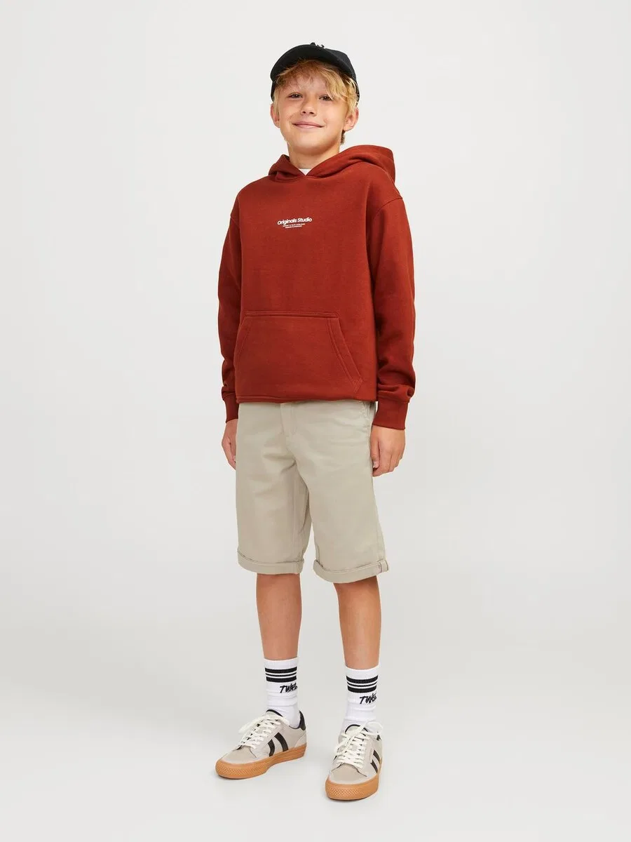 Детские шорты Jack & Jones Junior Regular Pants 'JJIBowie' темно-бежевого цвета — фото 4