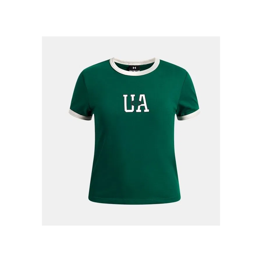 Детская футболка с длинным рукавом UA Ringer Tee Under Armour, Зеленый