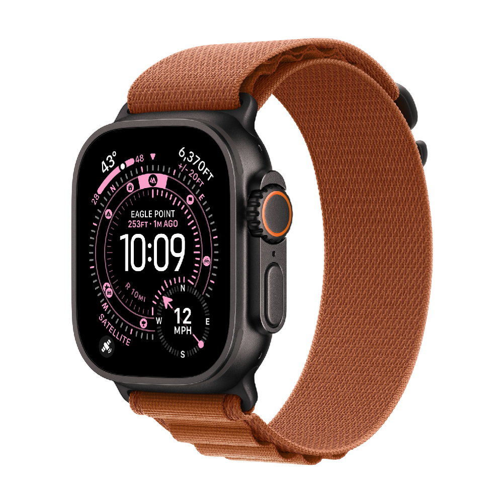 

Умные часы Apple Watch Ultra 3, 49 мм, GPS+Cellular, Black Titanium Case/Terra Cotta Alpine Loop Large Band, Черный, Умные часы Apple Watch Ultra 3, 49 мм, GPS+Cellular, Black Titanium Case/Terra Cotta Alpine Loop Large Band