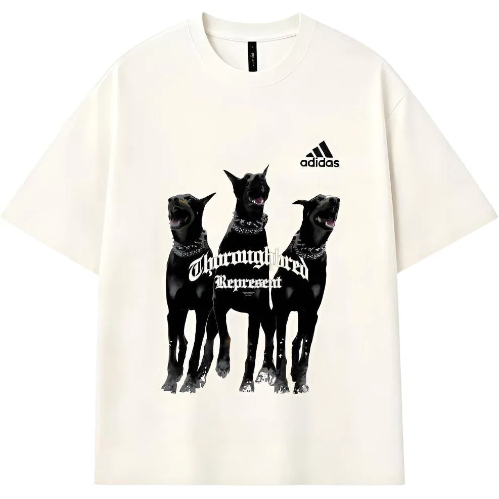 Детская футболка с принтом Adidas, Ecru