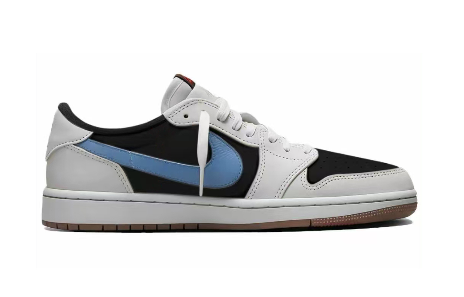 Трэвис Скотт X Air 1 винтажные баскетбольные кроссовки унисекс лоу-топ Blue Jordan, белый — фото 3