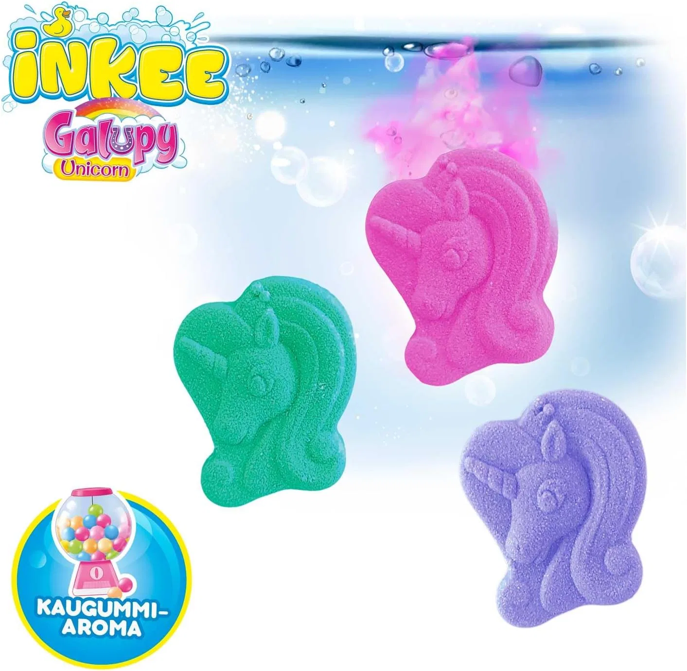 Бомбочки для ванны Galupy Mini Pack, INKEE, 3x15g, Purple/Pink/Turquoise — фото 2